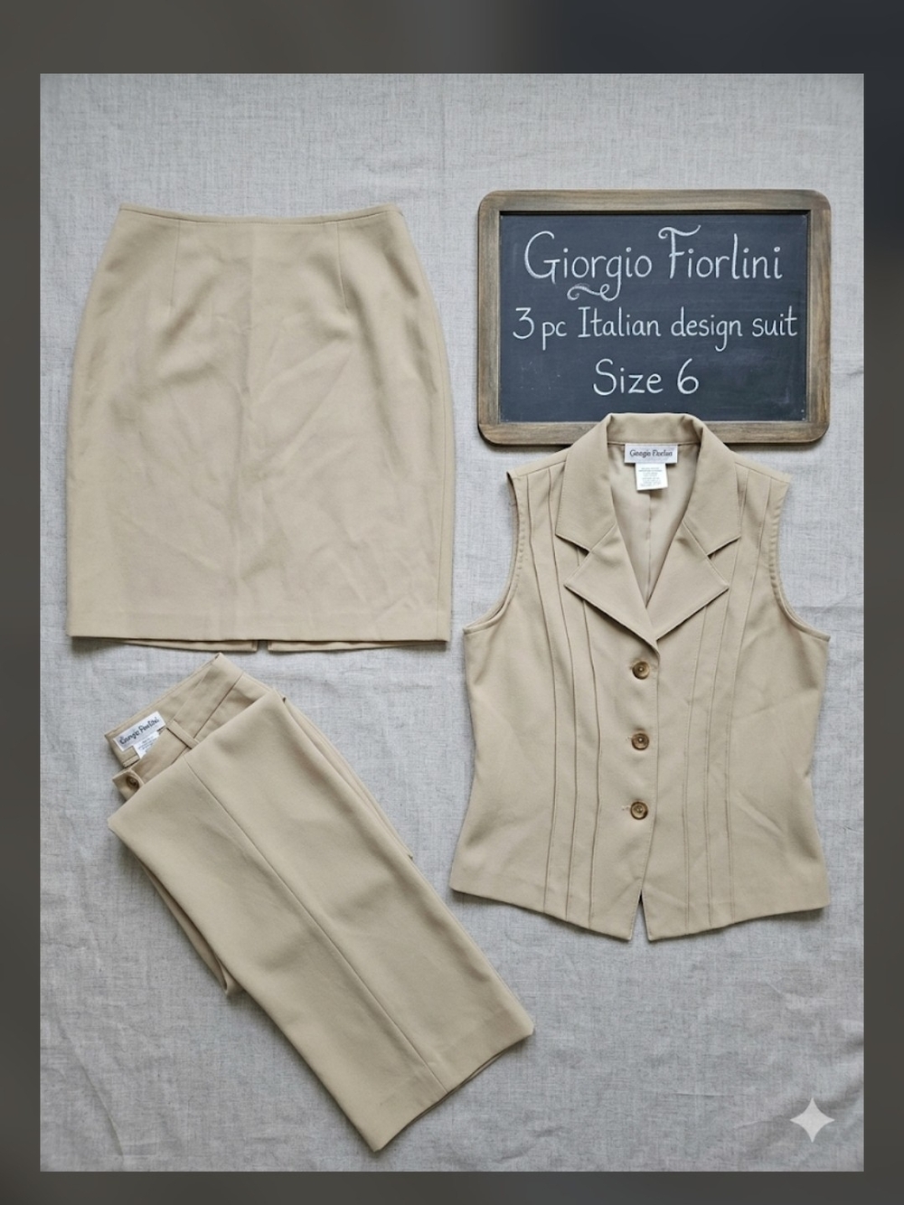 Giorgio Fiorlini Women's Cream Skirt Set - Tailored 3-Piece Suit